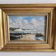 Oil Painting on Wood - Marine Seaside Cliffs of Dover signed Clémond?
