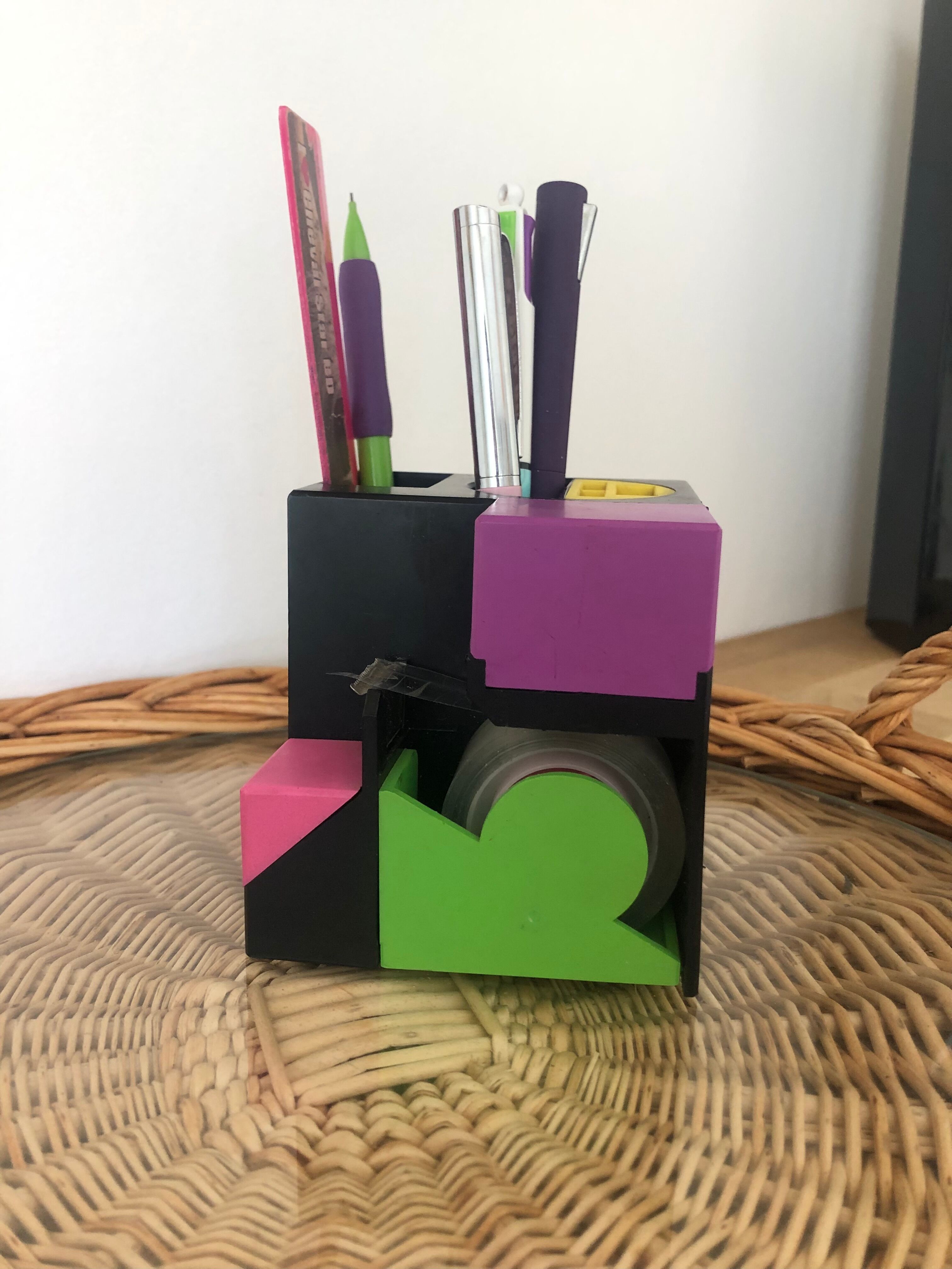 Vintage 80s pencil pot desk organizer