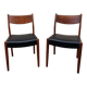 Vintage Scandinavian chairs in wood and leatherette restored
