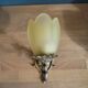 Wall lamp lampshade glass paste flower support brass Dp 0222f056 old art