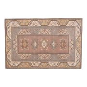 1970s Turkish Oushak Handmade Wool Cotton Brown Area Rug 183x248