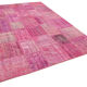 Hand-Knotted Oriental Overdyed 207 cm x 301 cm Pink Patchwork Carpet