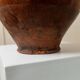 Antique rustic brown terracotta ceramic confit pot with twin handles, 19th-century Italy, farmhouse vase decor