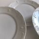 Set of five porcelain dessert plates