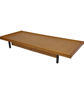 Lit en bois vintage avec tiroirs, Pays-Bas, 1960 design Lit de repos