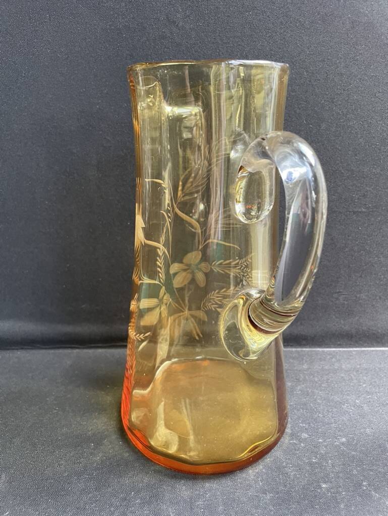 Saint Louis beer service in blown and cut amber crystal – Art Deco