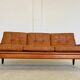 Vintage Danish retro Svend Skipper 3 person sofa in cognac leather