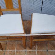 Set of 6 oak chairs, refurbished, Art Deco style, vintage, France