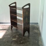 Antique Art Deco free standing wooden shelf