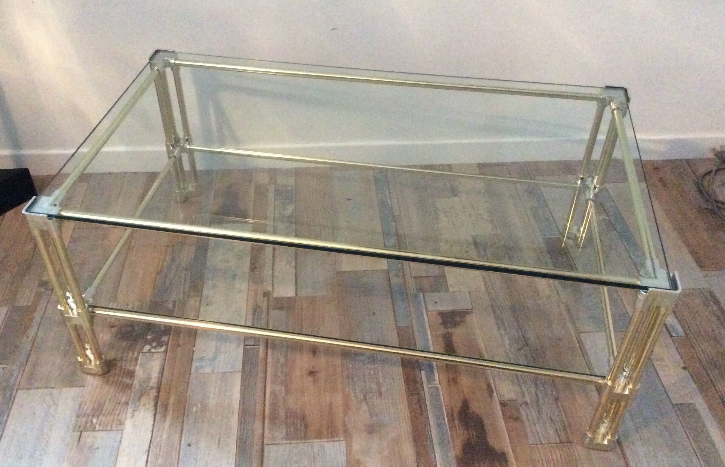 Gold metal coffee table from the 60/70