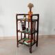 Vintage standing shelf in bamboo and rattan