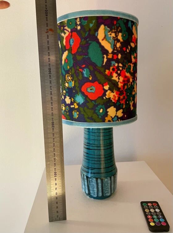 Wireless table lamp made of 1960s West German pottery ceramic.
