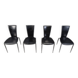 Set of 4 post modern dining chairs by Arper Italy, 1980s