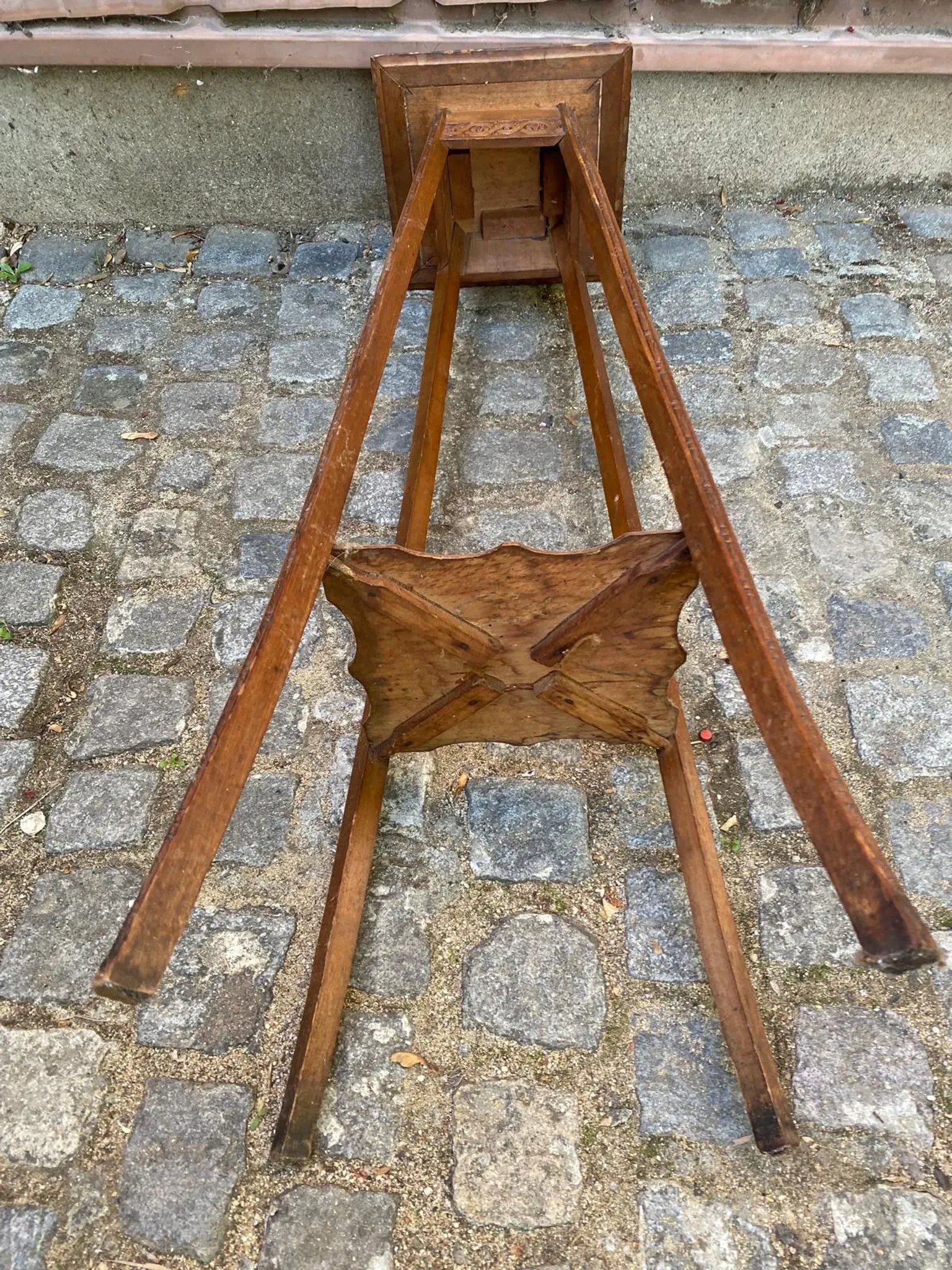 Antique Stand / Sculpted Wooden Plant Holder — 1900s Era