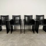8 style Korium leather chairs in the style of Matteo Grassi