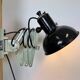 Industrial Black Enamel Scissor Wall Lamp, 1950s