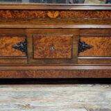 Parisian mirrored armoire in Louis XVI style in rosewood and elm burl