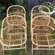 Set de 4 fauteuils rotin vintage