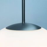 Suspended glass ball lamp by Peill & Putzler.