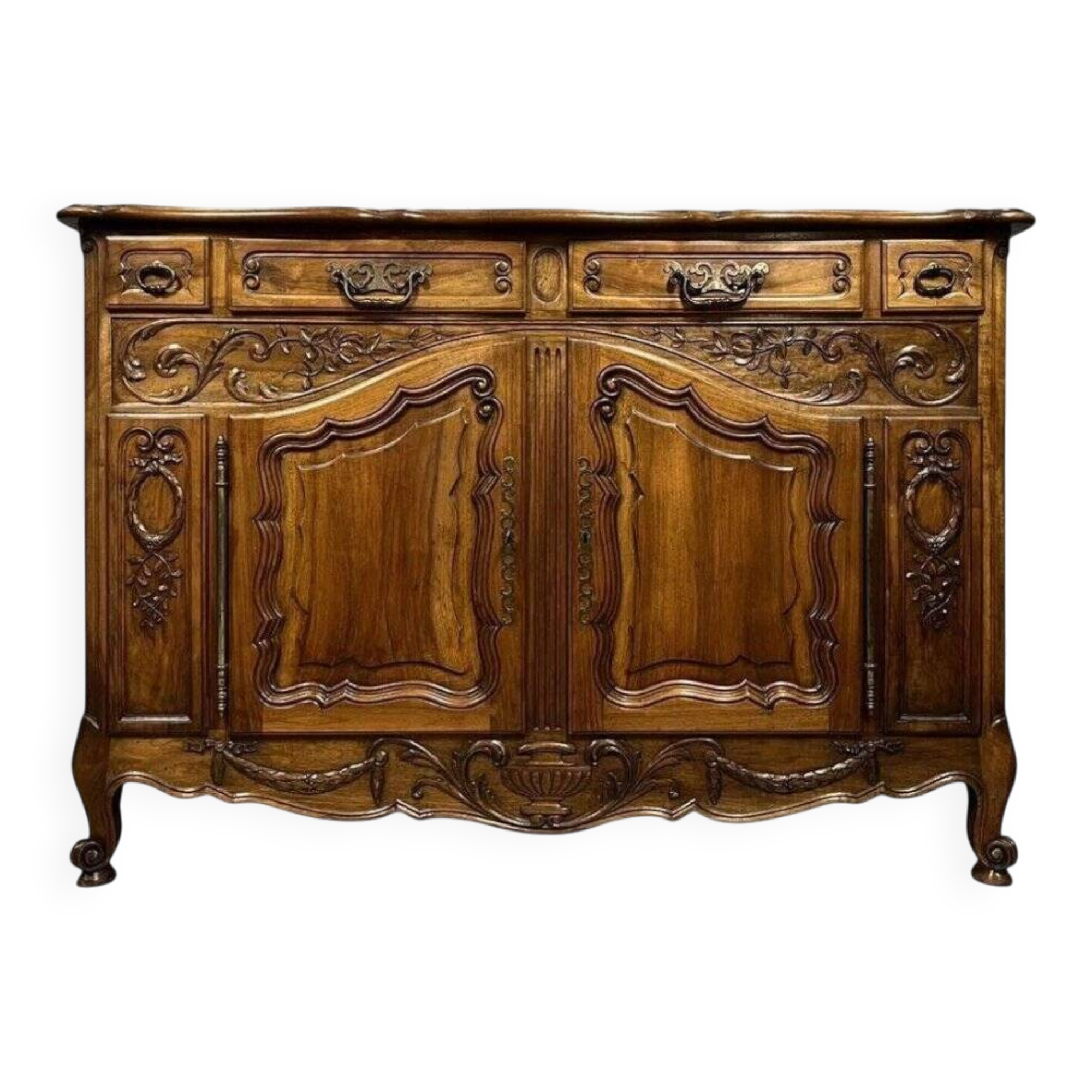 Buffet provençal de style louis XV en noyer / 160cm de long