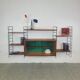 Bibliothèque murale suspendue étagères scandinave vintage teck 1960
