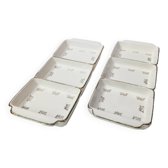 2 sarreguemines trays with compartments l: 13.5 l: 33 cm