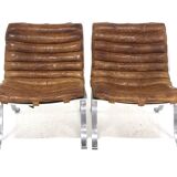 Set de 2 fauteuils scandinave en cuir "Ari", Arne Norell, Suède, 1960