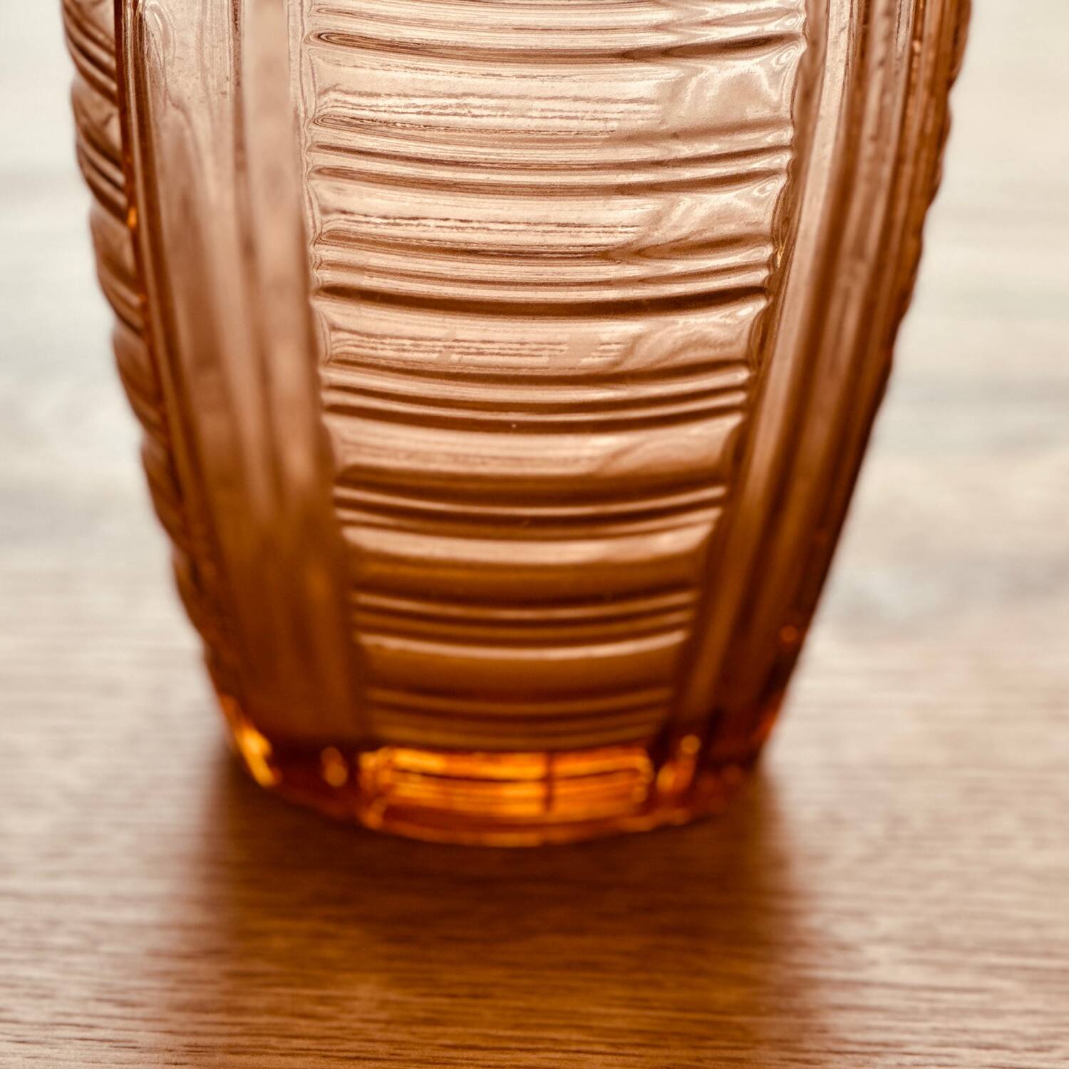 Pair of Vintage Amber Glass Vases - 70s Retro Elegance