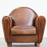 Large sheep leather design armchair