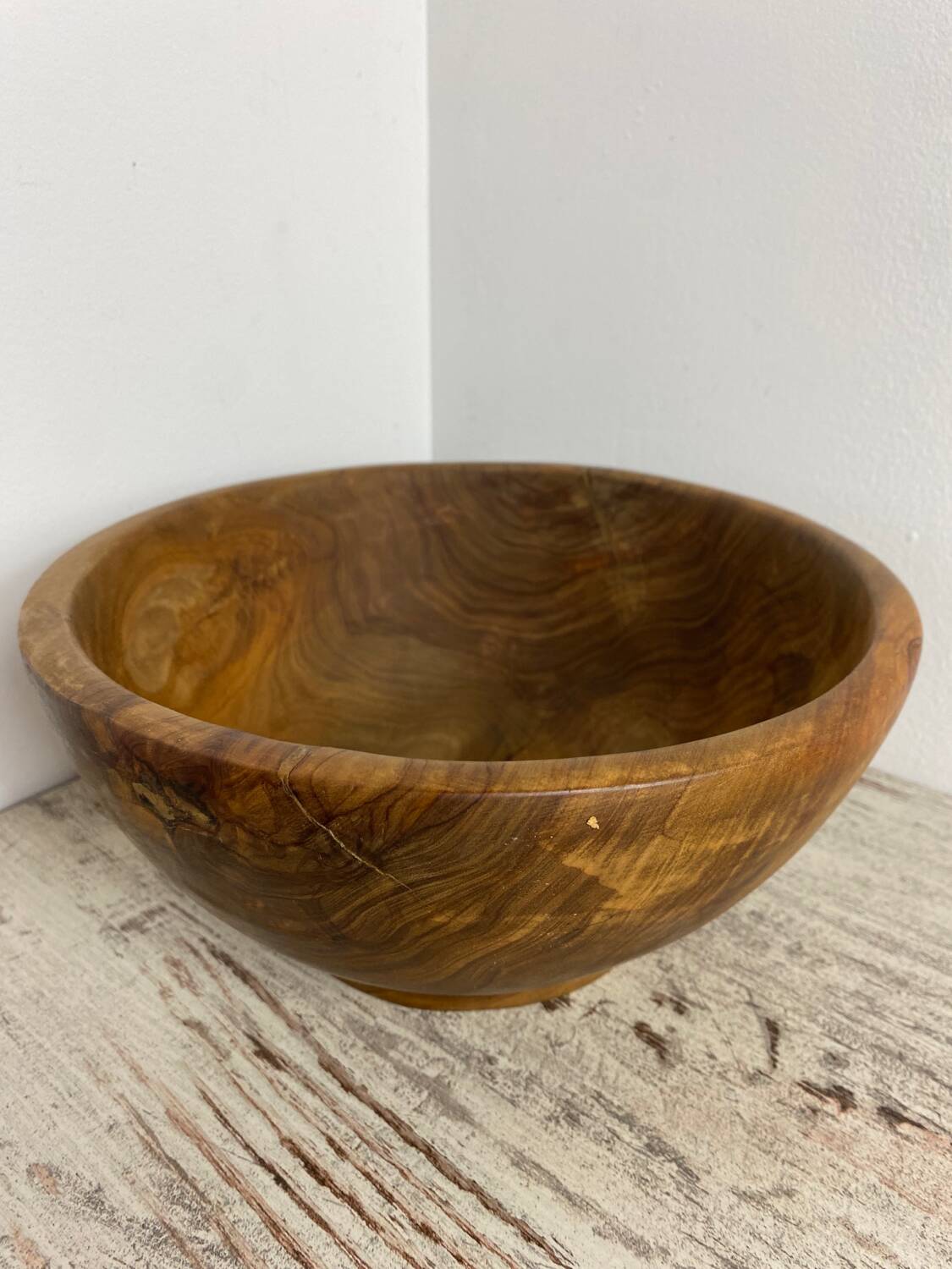 Olive wood salad bowl