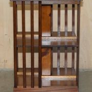 Sheraton Revival rotating library table in walnut and satin wood.