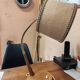 Temde Leuchten desk lamp with a gooseneck in teak, 1960s design.