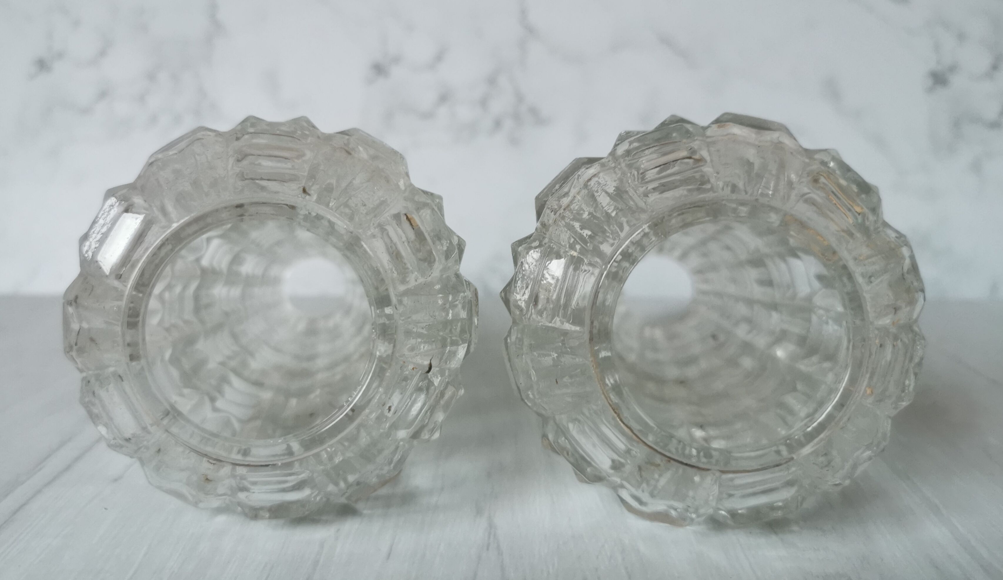 Vintage glass and brass applique