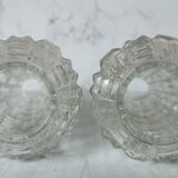 Vintage glass and brass applique