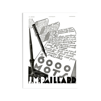 Affiche vintage années 30 Stylo J.M. PAILLARD