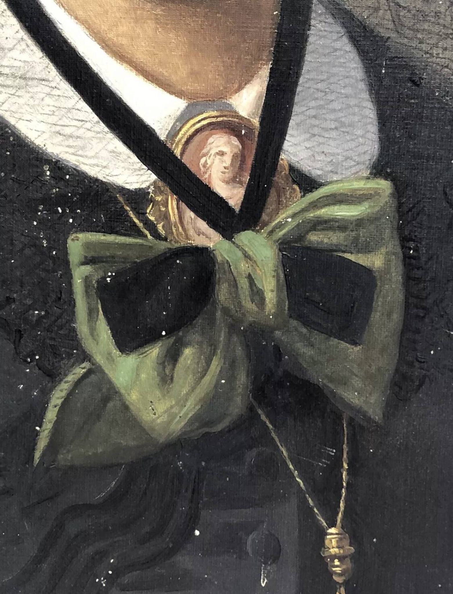 Tableau huile sur toile XIX portrait Chevalier d’Eon