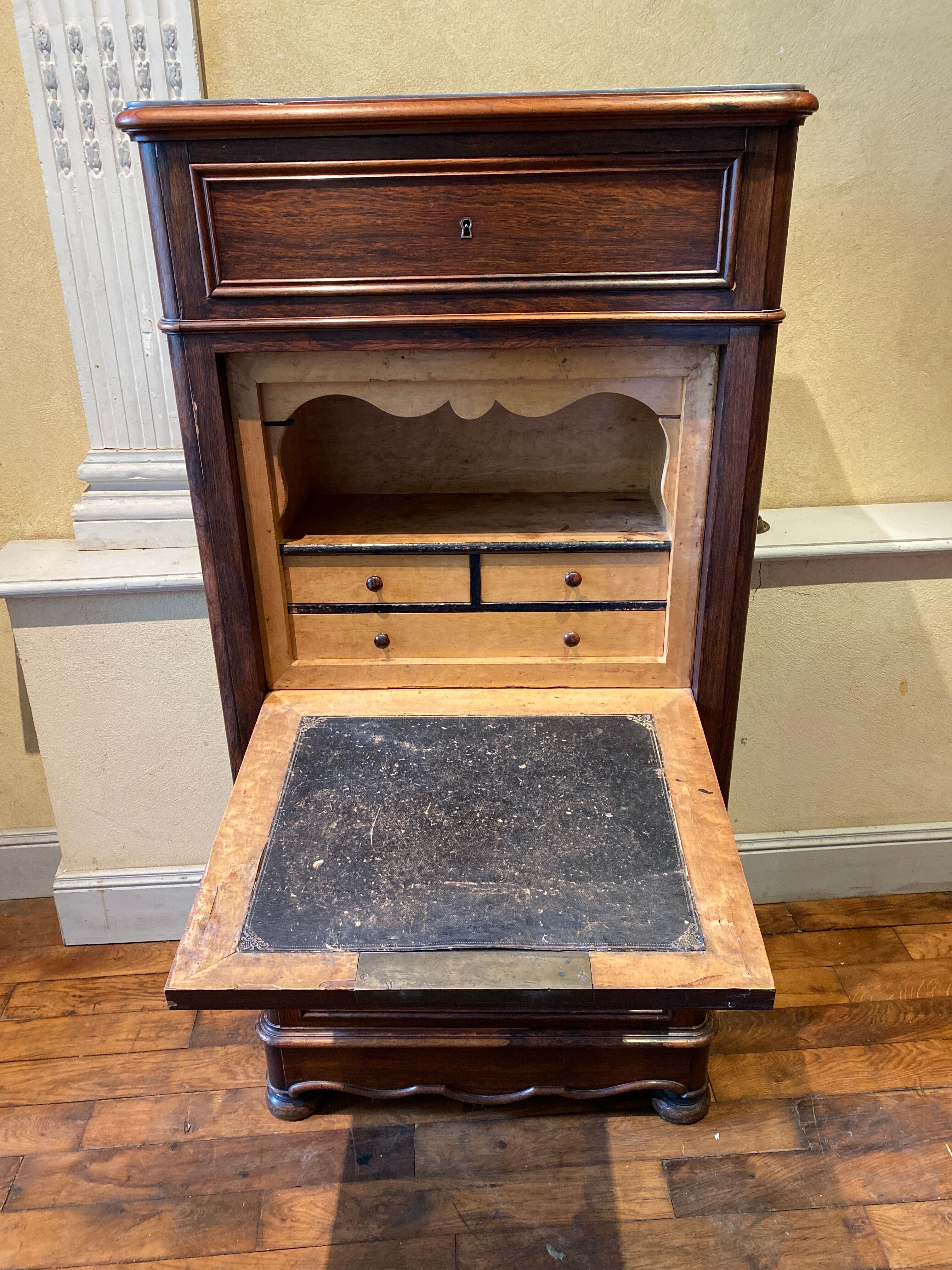 Secretary semainier in mahogany veneer