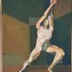 Swedish Oil on Canvas"The Discus Thrower" by Eric Elfvén,vintage and framed