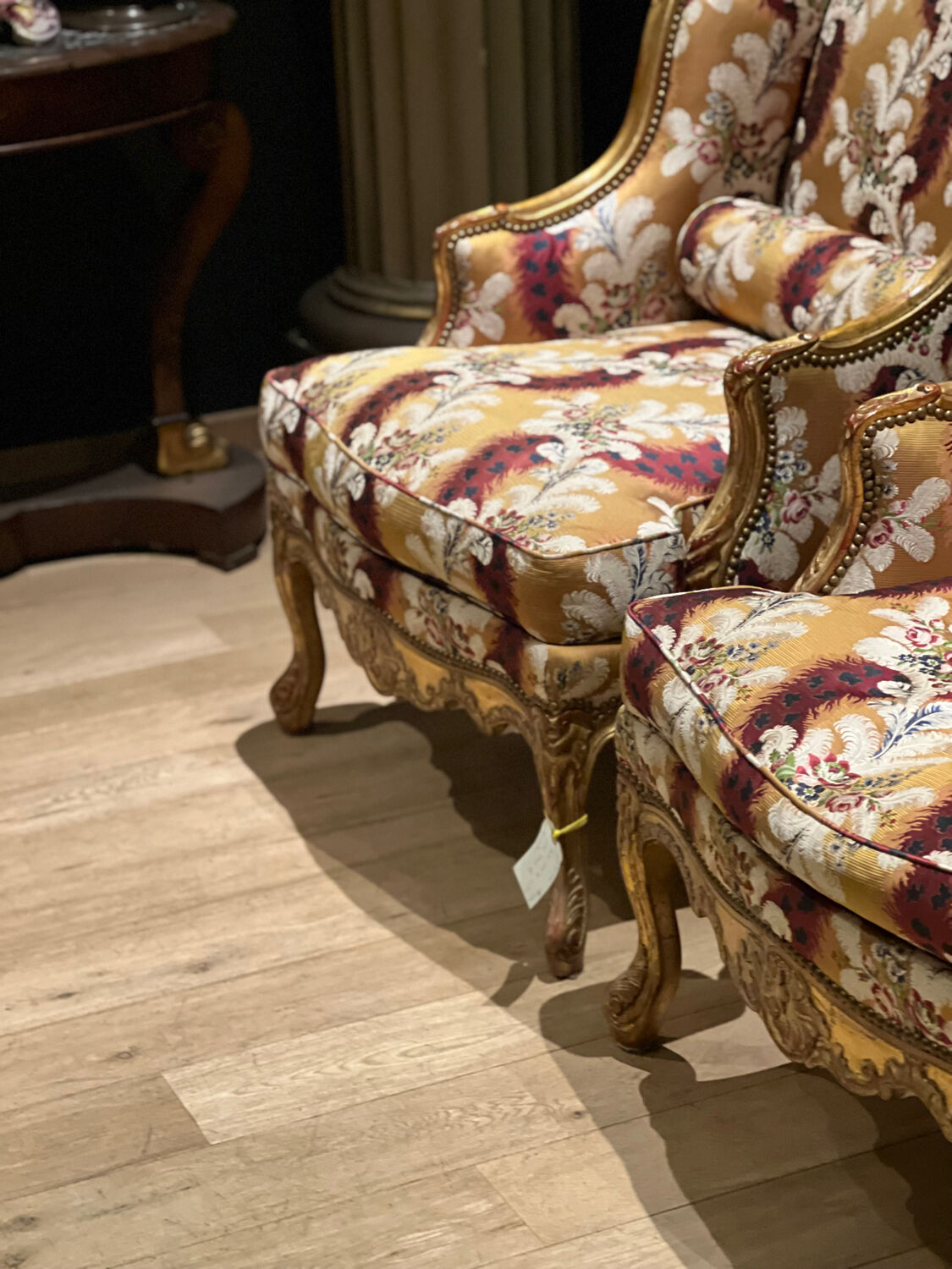 Pair of gilded armchairs