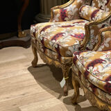 Pair of gilded armchairs