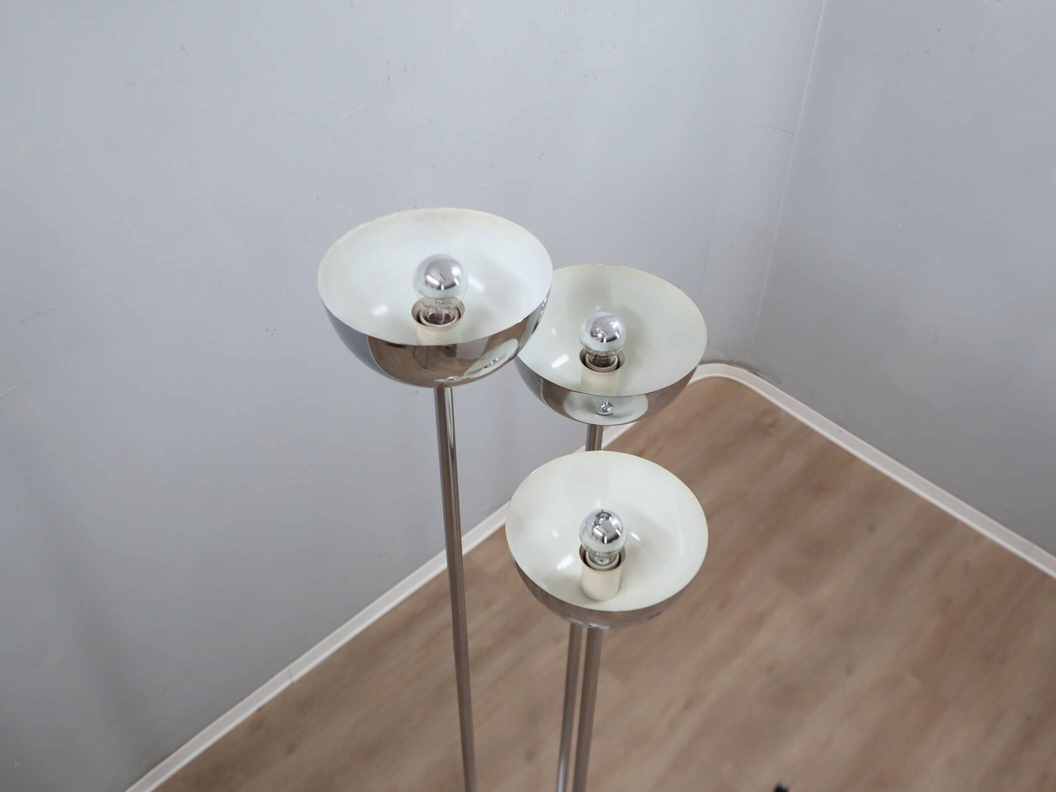 1970s Lamperti 3-Column Chrome Floor Lamp space age Italian Design