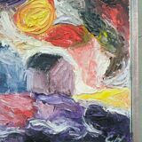 Grethe Hultgren, Swedish Expressionist Composition, Oil on Canvas, 1979, Framed