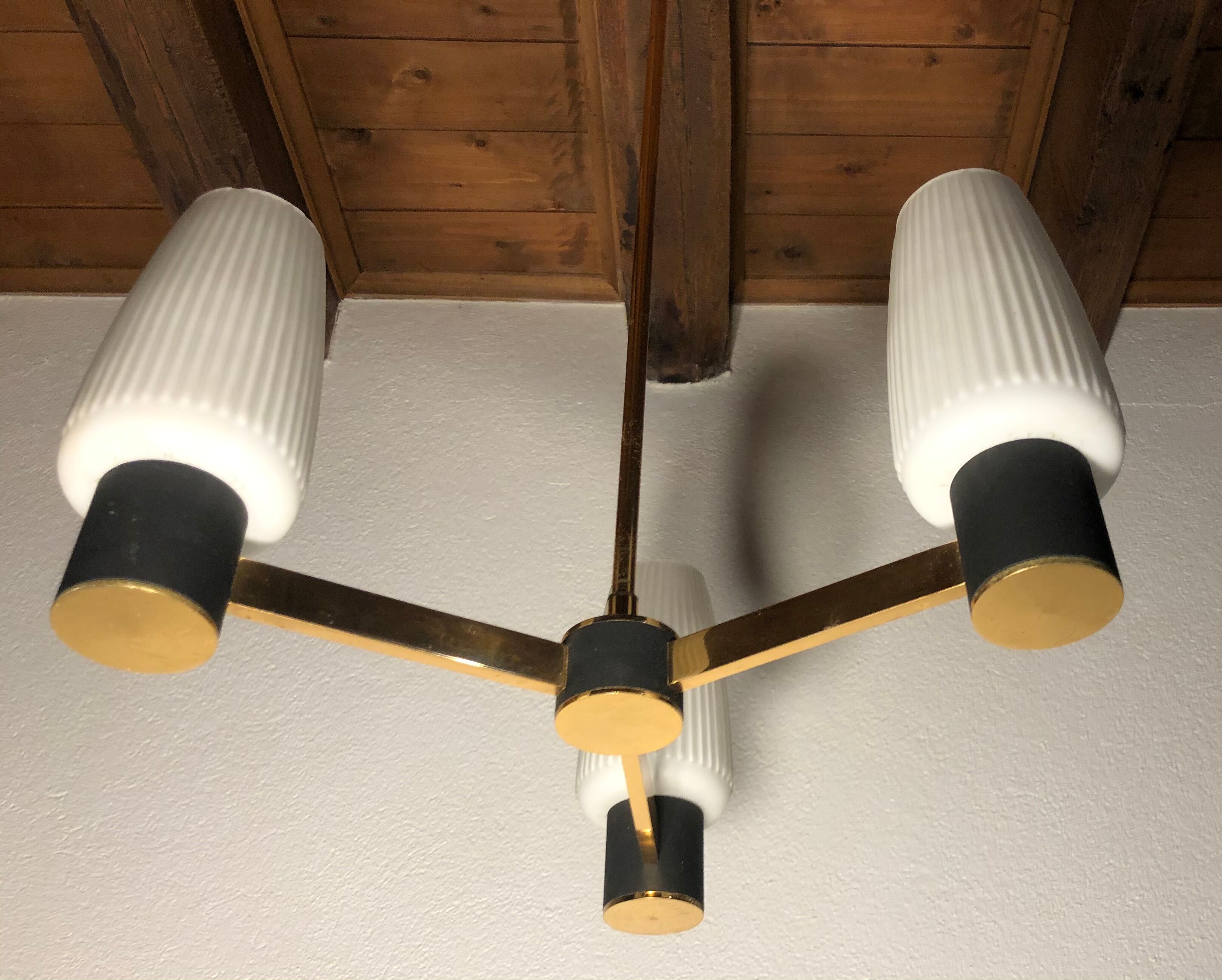 Arlus suspension chandelier 3 branches and tulips