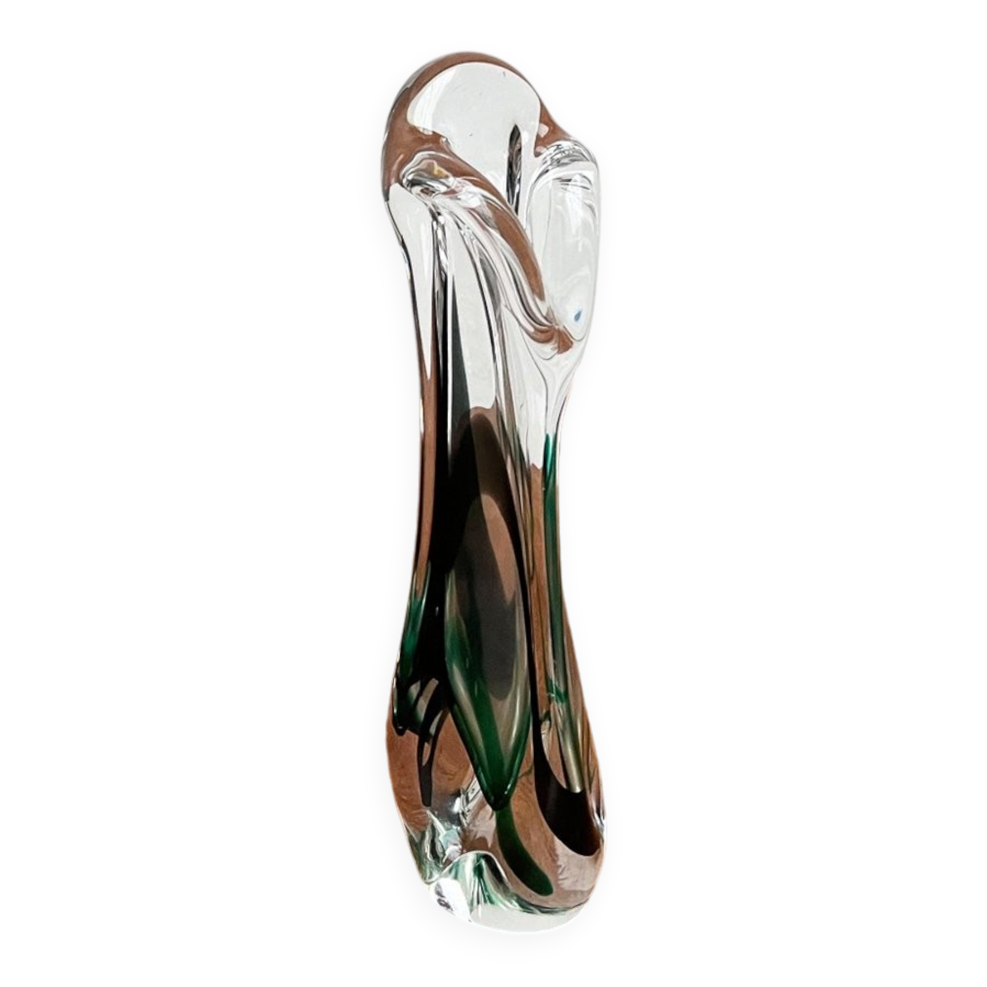 Vintage art glass vase by Max Verboeket for Kristalunie Maastricht, 1970s