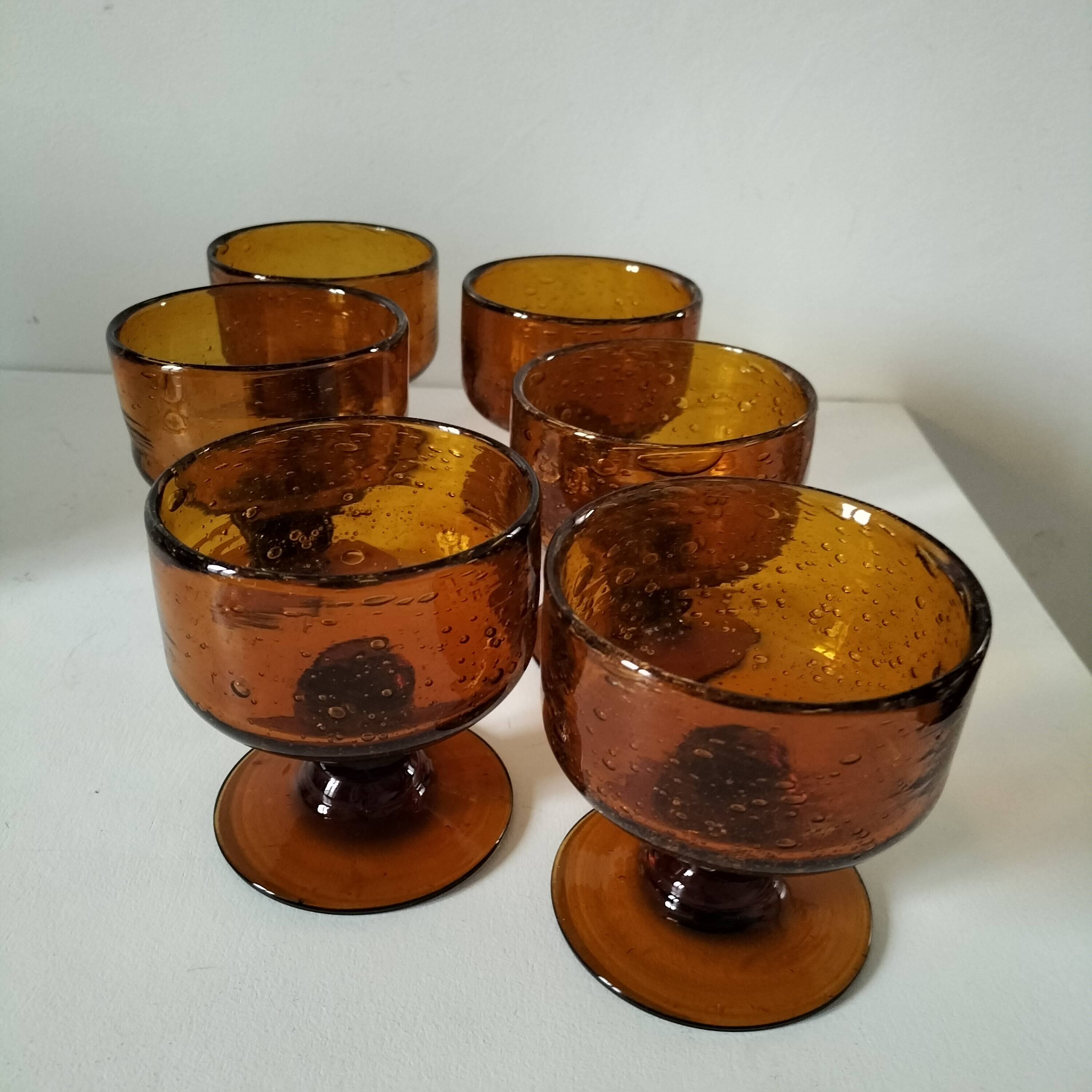 6 Biot bubble glass glasses or cups