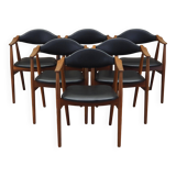 Ensemble de six chaises en teck, design danois, années 1970, fabrication : Farstrup Møbler