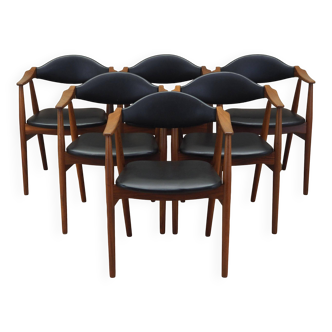 Set of six teak chairs, Danish design, 1970s, manufacture: Farstrup Møbler
