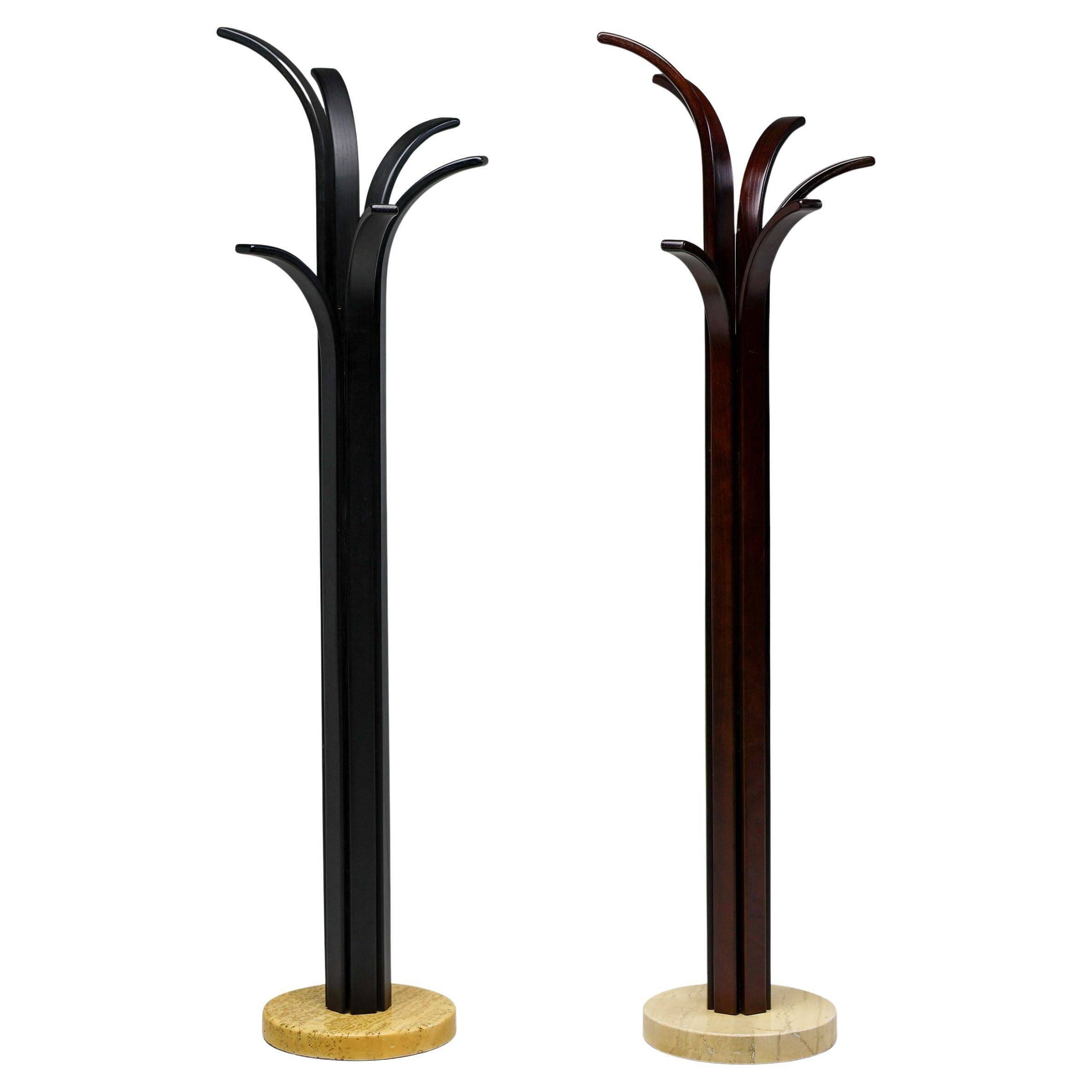 Pair of coat racks in plywood by Carlo Cerbaro for Porada