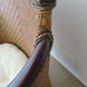 Colonial style armchair - woven rattan and exotic wood - vintage