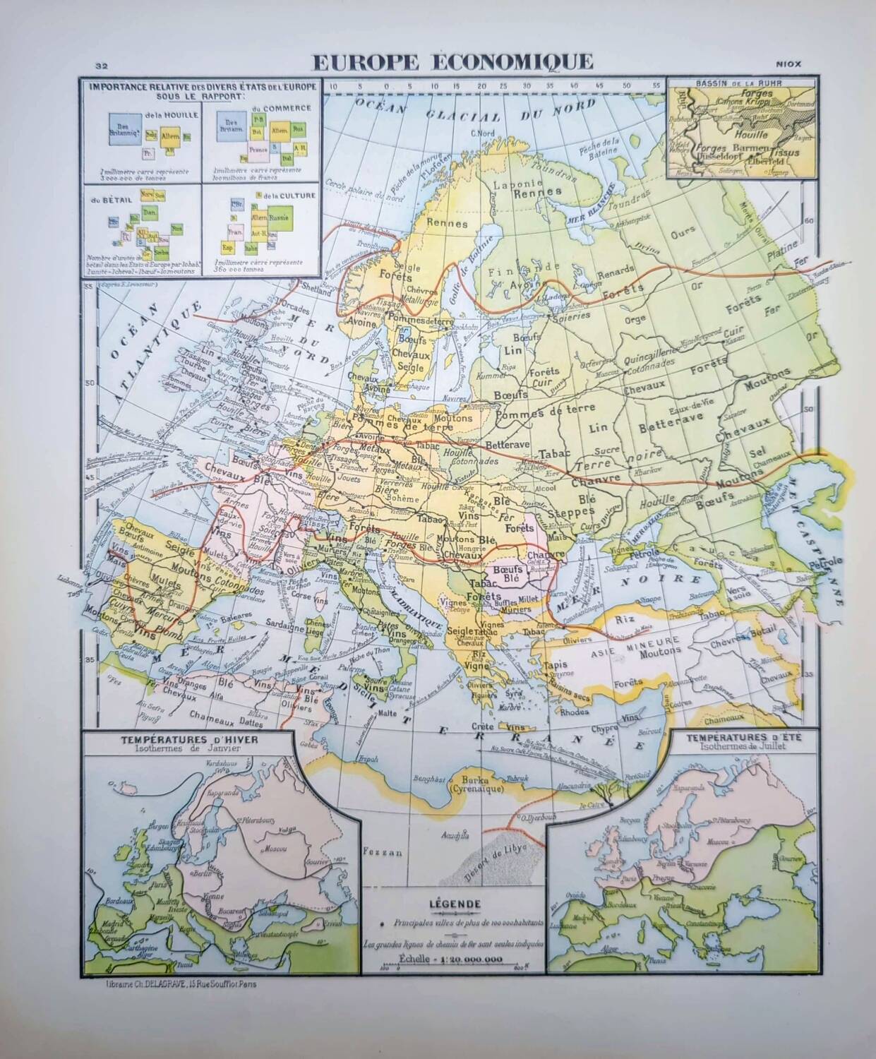 Printed in 1900, map of economic Europe.